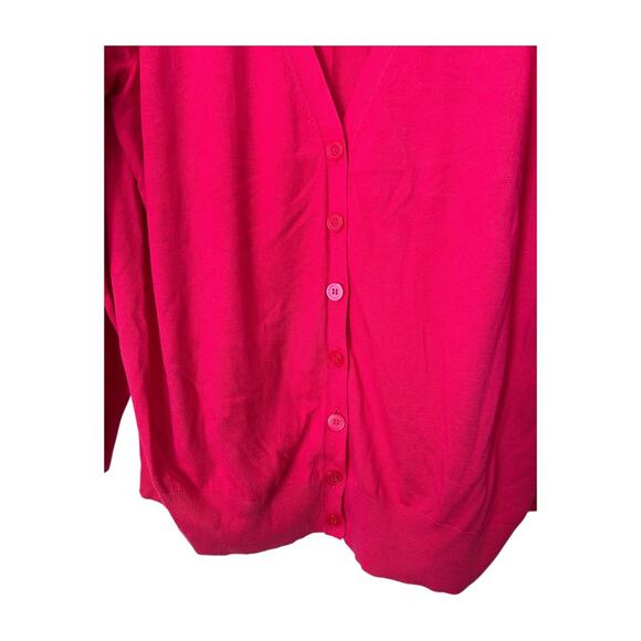 Lane Bryant Sweater Size 26/28 Hot Pink Button Front Long Sleeve Cardigan Casual - Picture 3 of 12